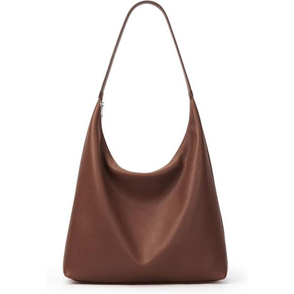 Casual Tote Bag Vegan Leather Brown - Picture 1 of 7